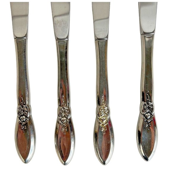 4 Oneida Community SPRING ROSE Stainless Knives 9 Inch Betty Crocker Knife VTG - Picture 2 of 6